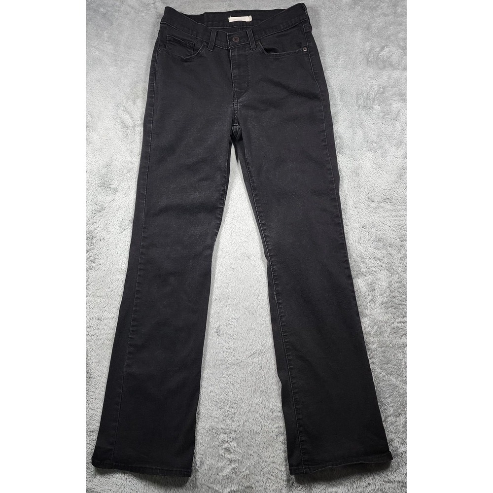 Levi's Classic Bootcut Jeans Womens 4 26x30 Black Dark Wash Stretch Denim